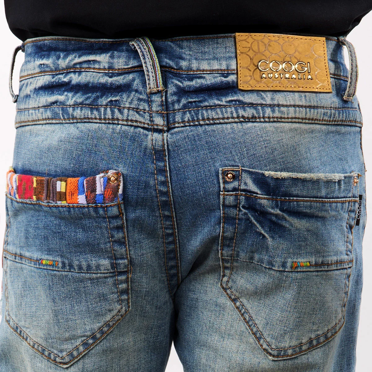 COOGI Brilliant Mixed-Media Sweater Piece Denim Jeans - Image 4