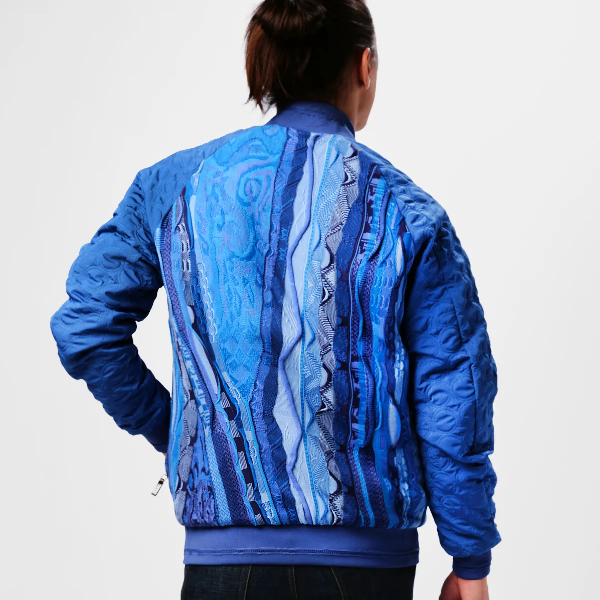 COOGI Sweater Patched Jacket - Blue - Image 4