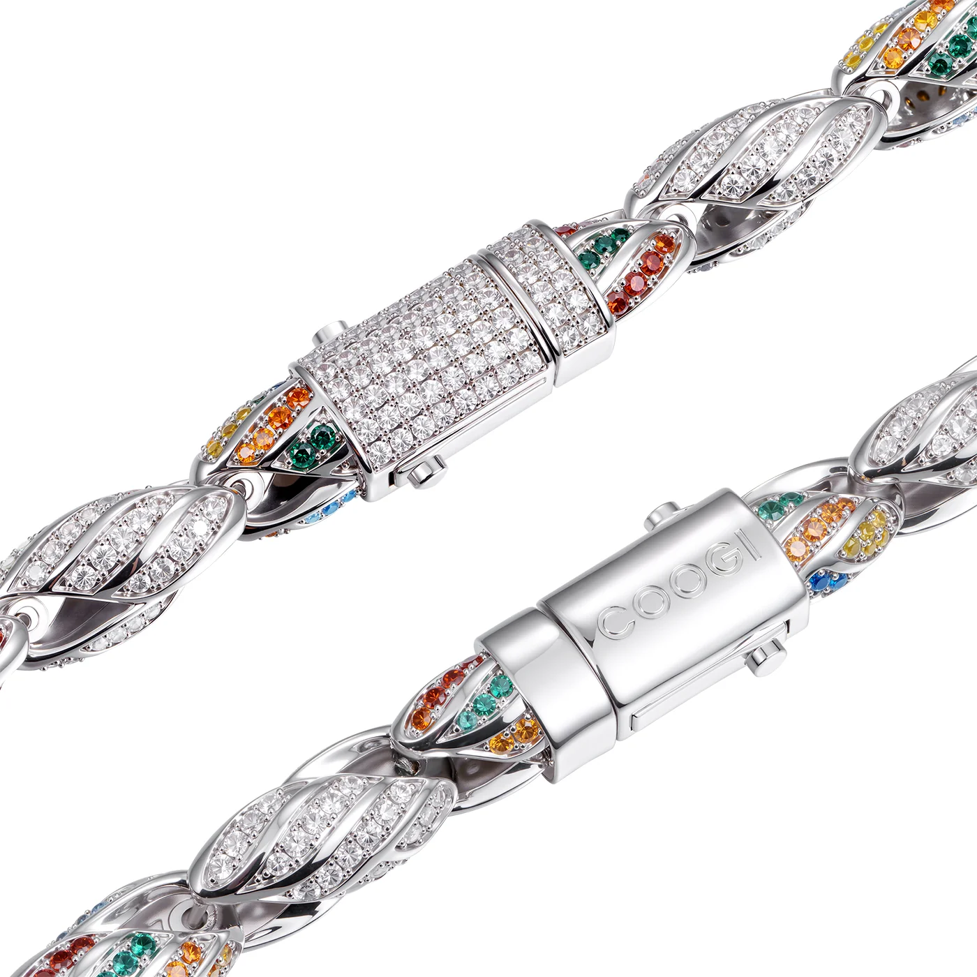 COOGI Twisted Rope Necklace "The Outback" - White Gold Plated - Image 5