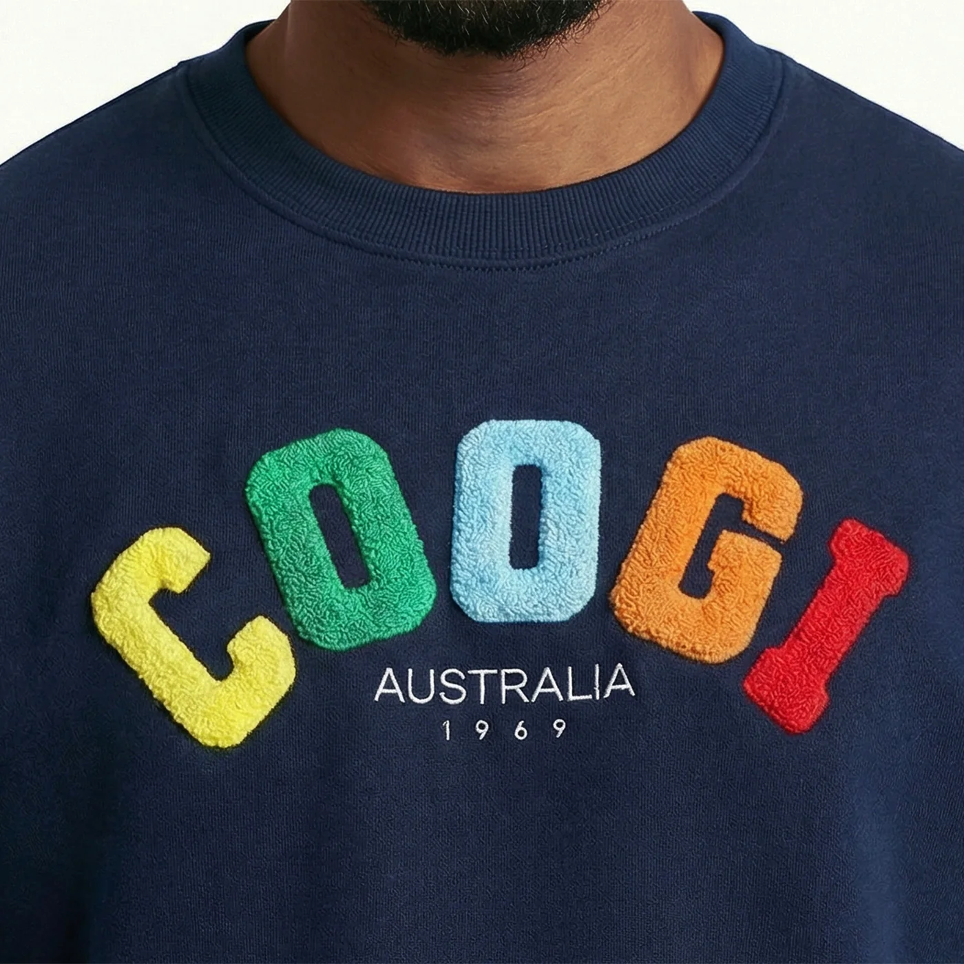 New - COOGI - Block Logo Crew - Oversized - Navy: COOGI Crown Reserve HeavyLuxe Fleece - Image 4