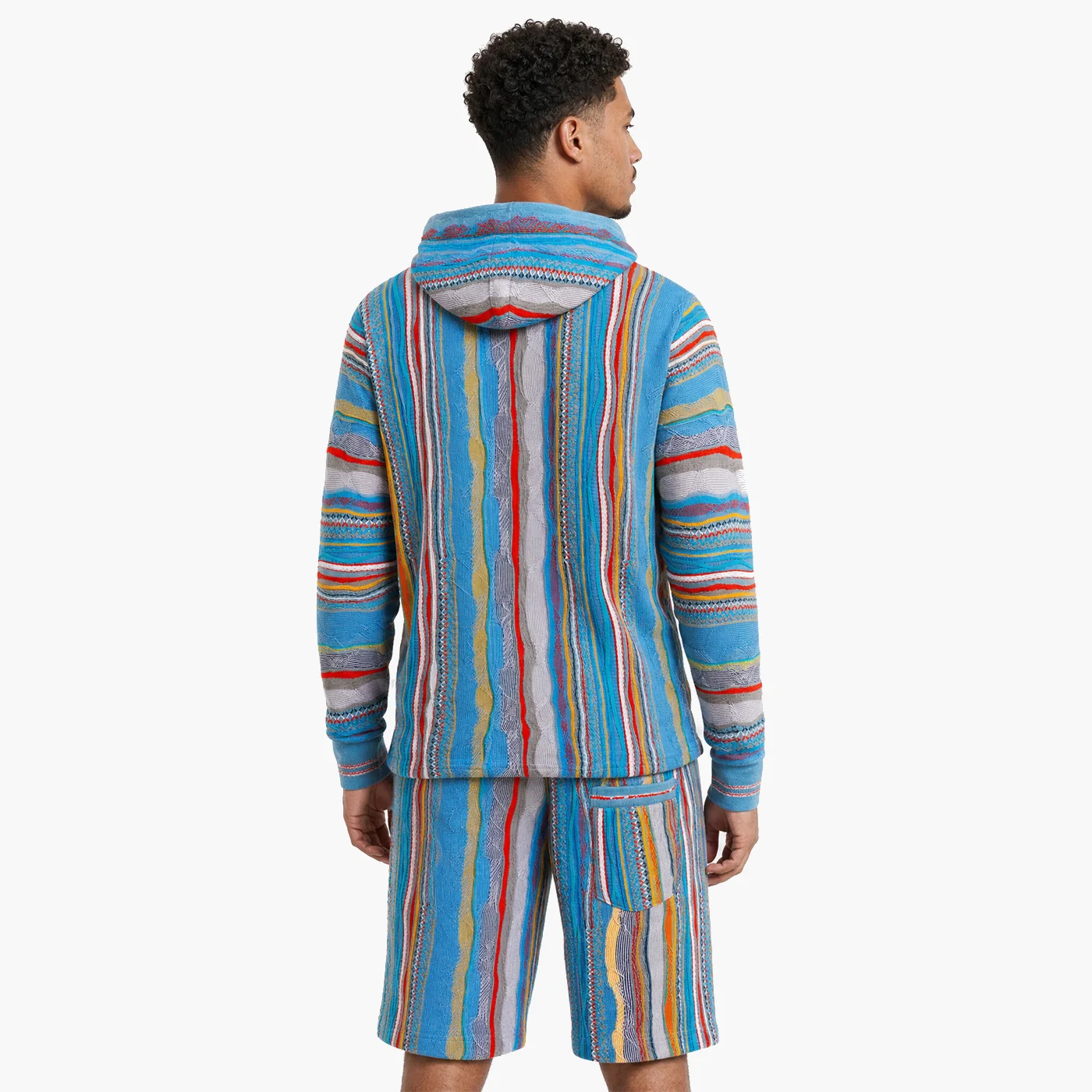 New - COOGI Light Weight Sweater Knit Hoody in Gray and Blue - Image 5