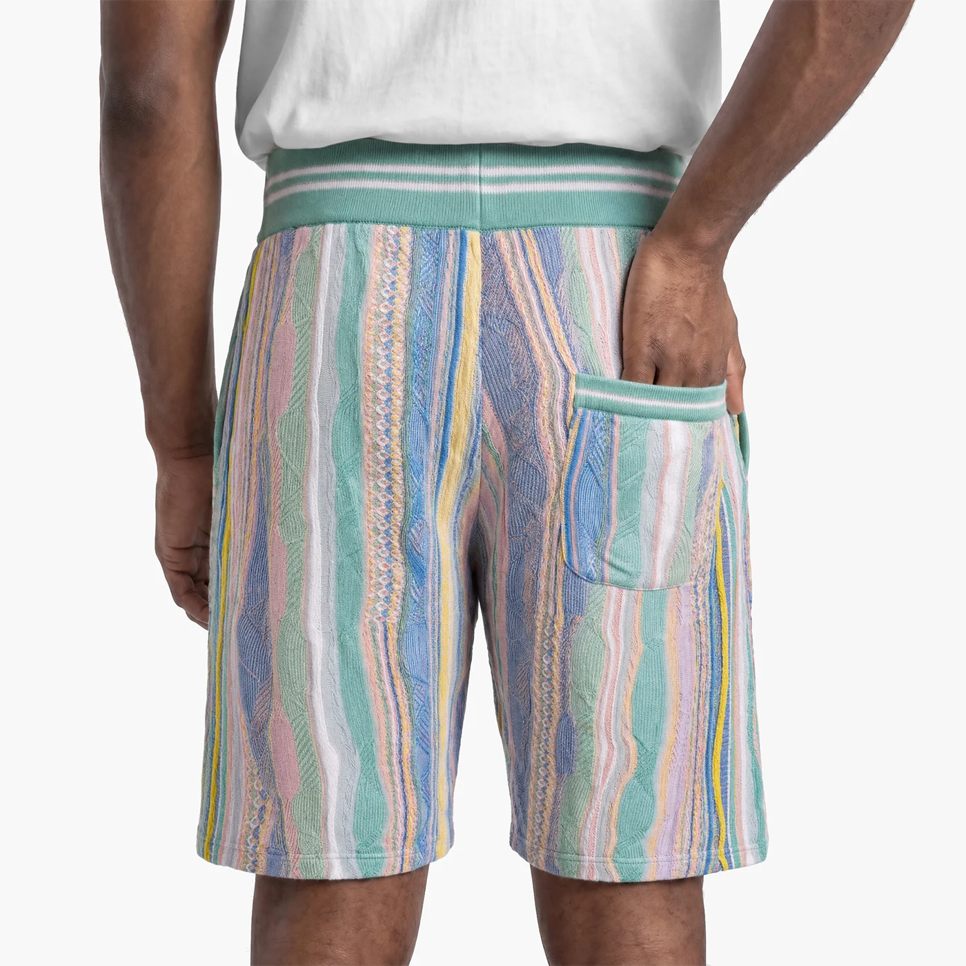 New - COOGI Light Weight Sweater Knit Shorts in Pink and Yellow - Image 3
