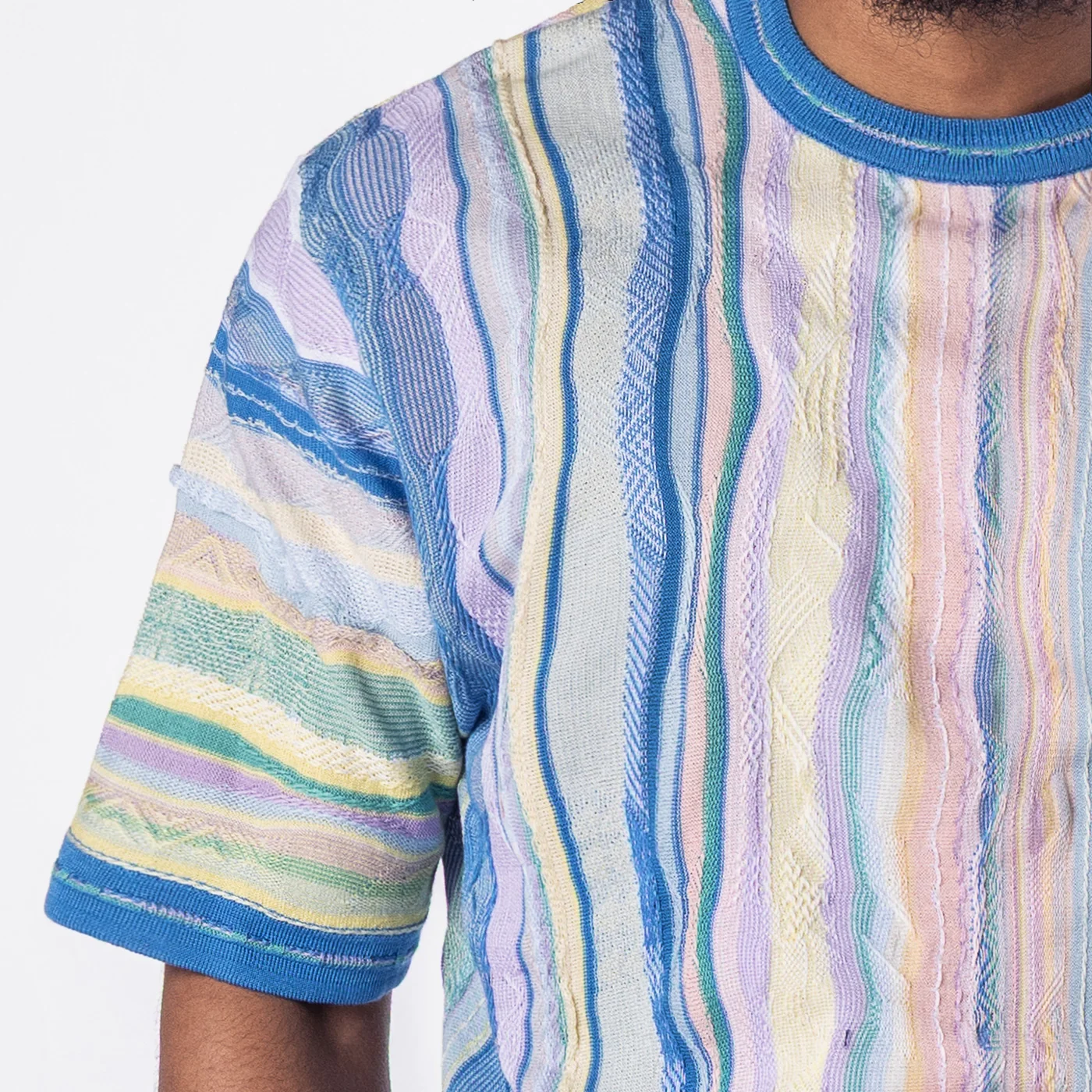 New- COOGI Light Weight Sweater Knit Tee in Pink and Blue - Image 5
