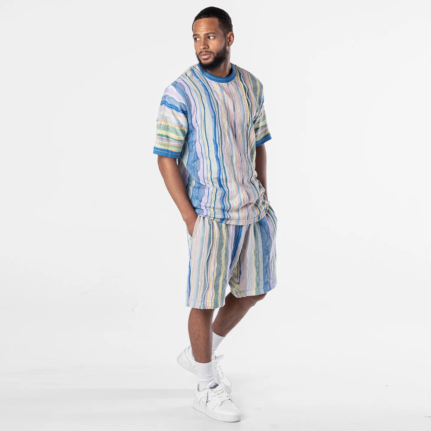 New - COOGI Light Weight Sweater Knit Shorts in Pink and Blue - Image 7