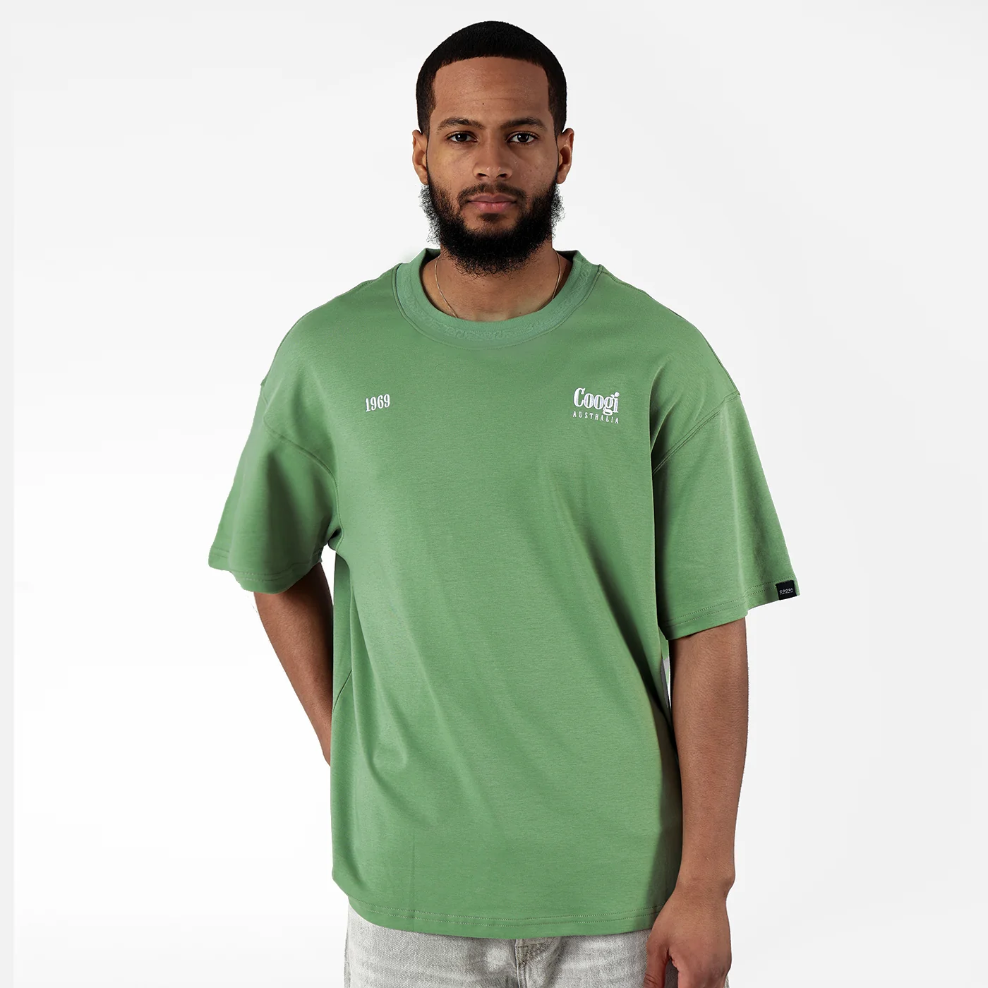 New - COOGI Mask Tee - Oversized - Green - Image 3