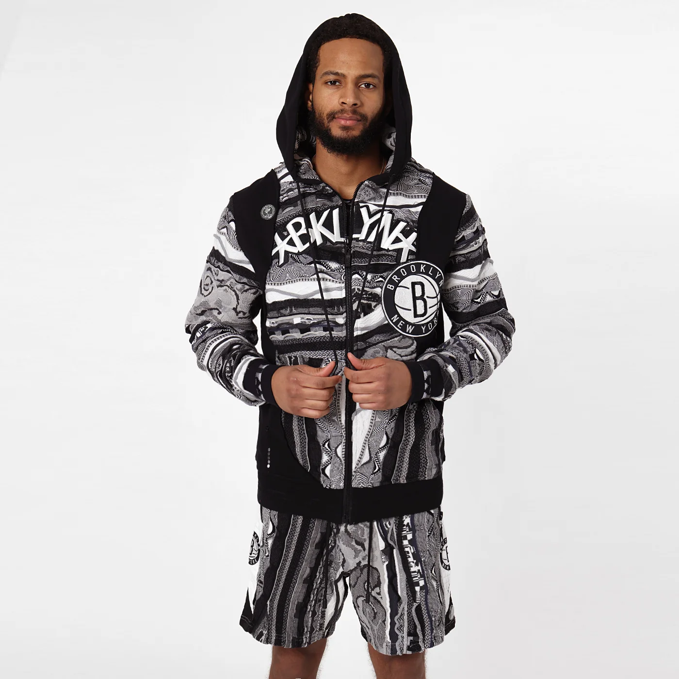 New - COOGI X NBA X Protege - Brooklyn Nets Full Zip Hoody - Image 3