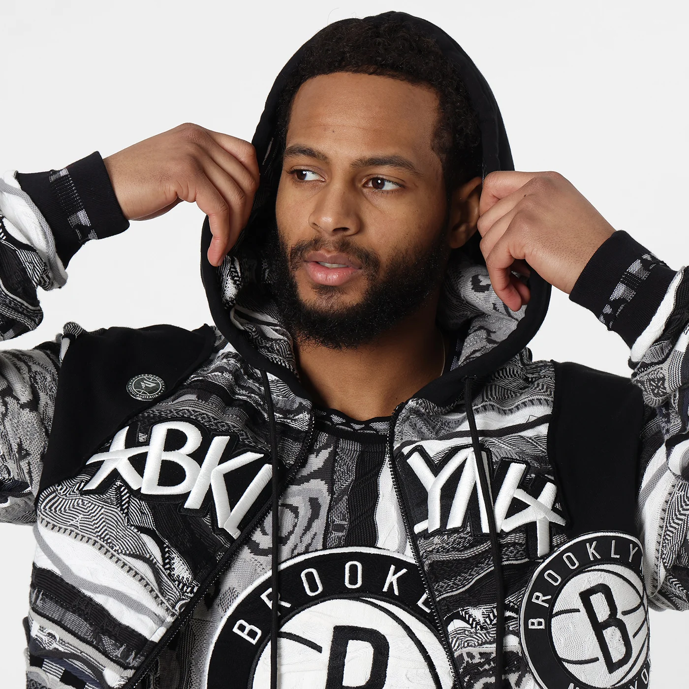 New - COOGI X NBA X Protege - Brooklyn Nets Full Zip Hoody - Image 7