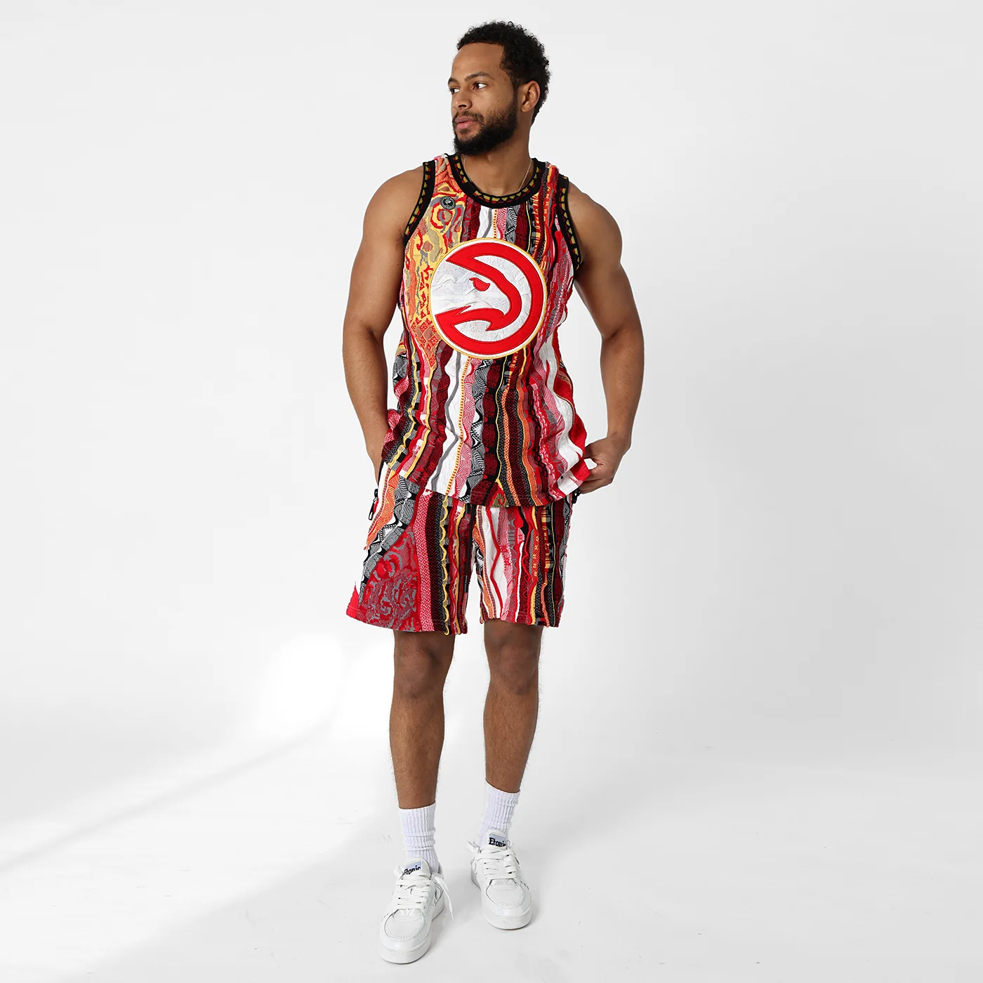 New - COOGI X NBA X Protege - Atlanta Hawks Sweater Knit Basketball Shorts - Image 6