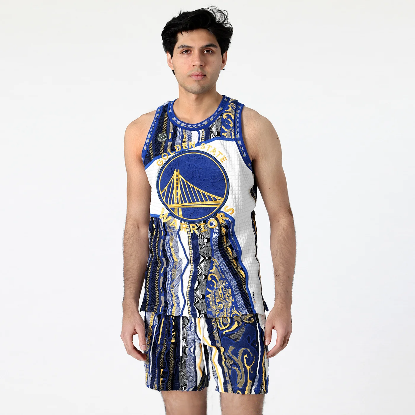 New - COOGI X NBA X Protege -Golden State Warriors Sweater Knit Basketball Shorts - Image 5