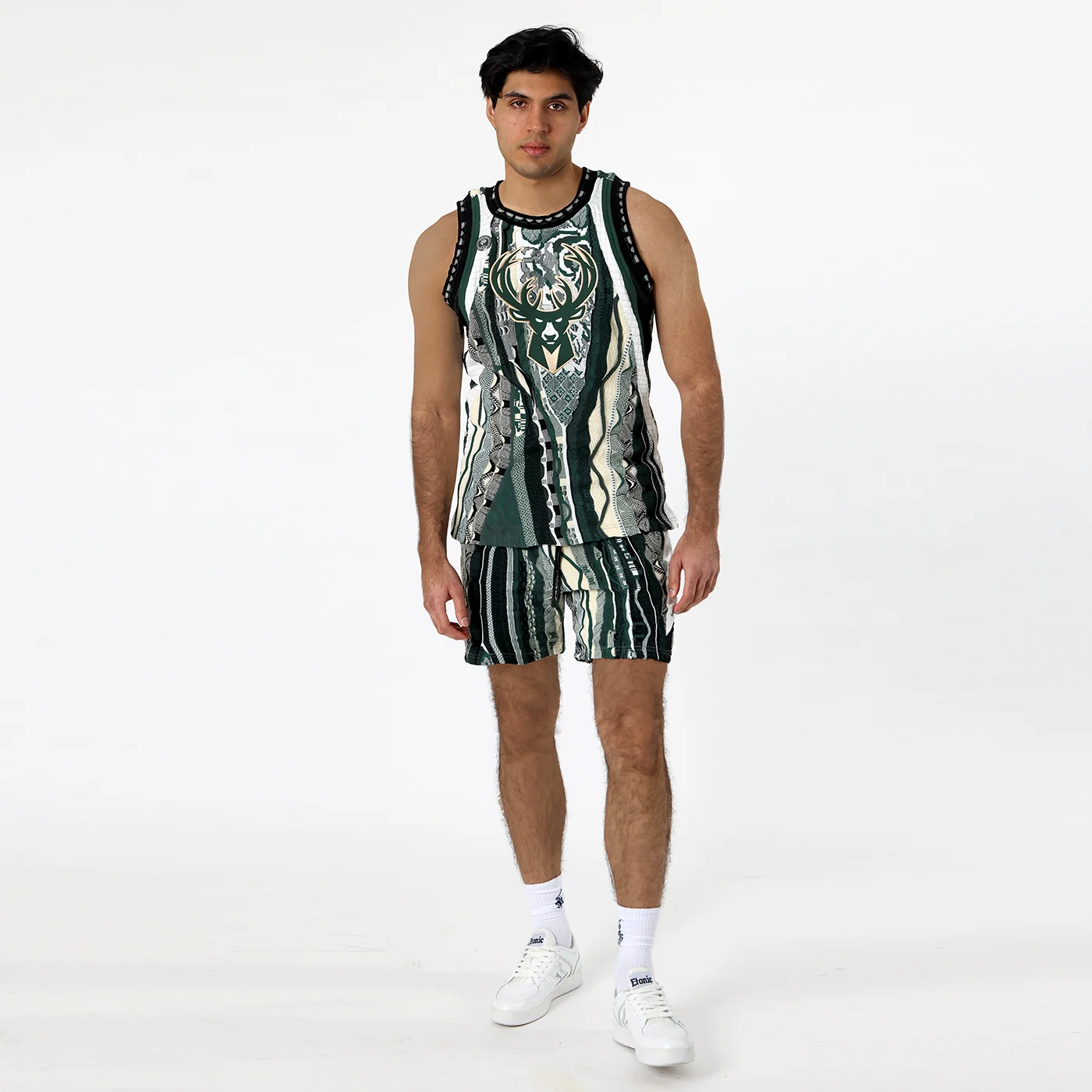 New - COOGI X NBA X Protege - Milwaukee Bucks Sweater Knit Basketball Shorts - Image 6